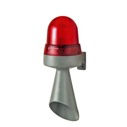 Fire warning horn - 424.120.75 - WERMA - with LED beacon