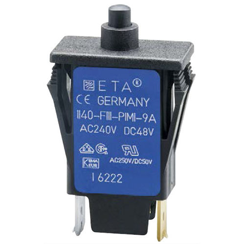 Thermal circuit breaker - 1140-F, 1140-G series - E-T-A - manual reset / single-pole / push-button