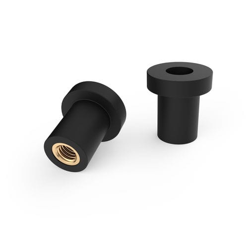 Threaded insert - RN0 series - Specialinsert s.r.l. - brass / neoprene® / black rubber