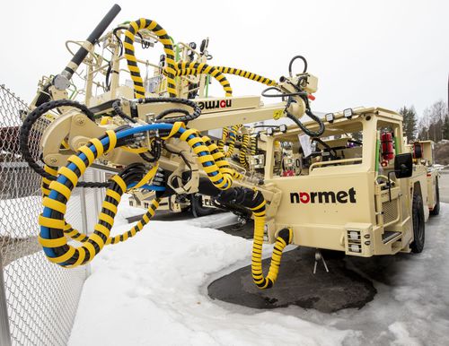 Concrete spraying machine - SPRAYMEC SF 050 - Normet - diesel engine / electric / hydraulic