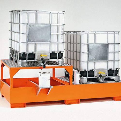 Cubitainer containment bund - BS112 2C - VEAB - 2-drum / steel / with galvanized grid