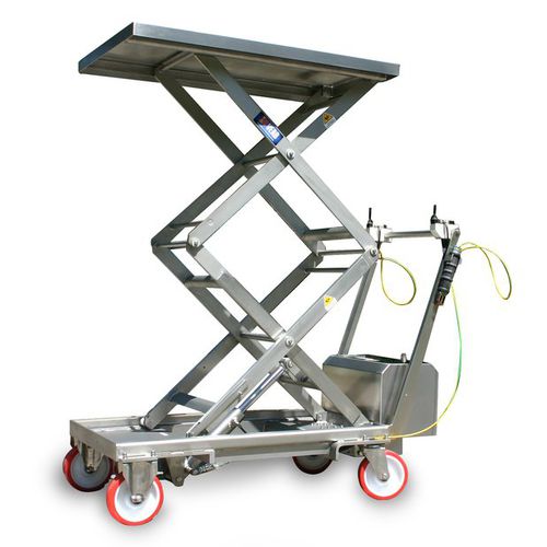 Double-scissor lift table - BS130 CP2 - VEAB - manual / pneumatic / mobile