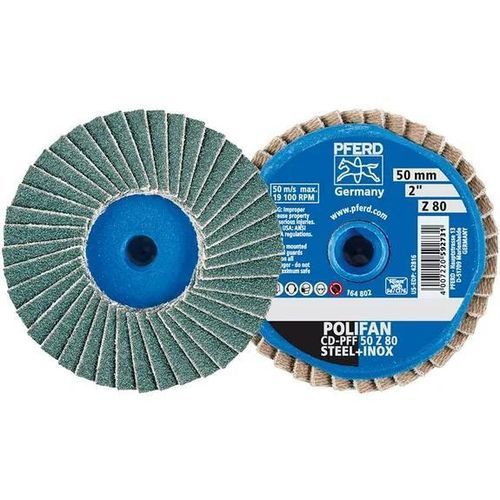 Aluminum oxide flap disc - CD PFF 50 Z 80 - PFERD - vertical flap / zirconium oxide / finishing