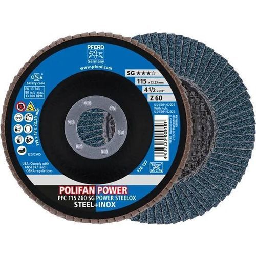 Finishing flap disc - PFC 115 Z 60 SG - PFERD - for stainless steel / zirconium