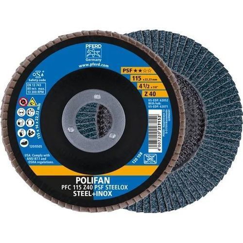 Zirconium oxide flap disc - PFC 115 Z 40 PSF STEELOX - PFERD - for stainless steel / finishing