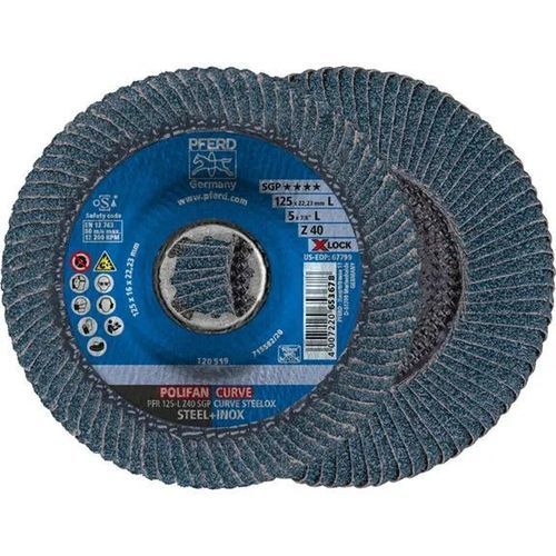 Finishing flap disc - PFR 125-L Z 40 SGP STEELOX/X-LOCK - PFERD - for stainless steel