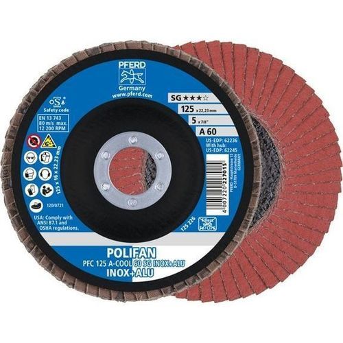 Stainless steel flap disc - PFC 125 A-COOL 60 SG - PFERD - finishing
