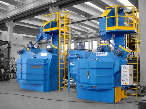 Rotating table shot blasting machine - ALFA - TURBOTECNICA - for metal