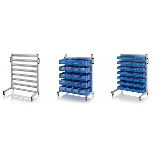 Storage cart - SR.L series - AUER Packaging GmbH - aluminum / shelf / container