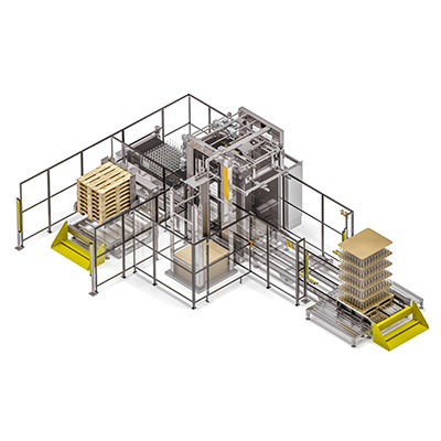 Automatic depalletizer - VEGA60 - TMG Impianti S.p.a. - sweep-off layer / for the food and beverage industry / jar
