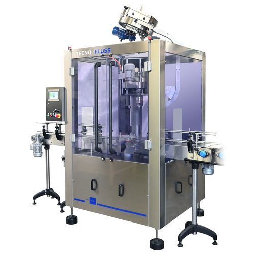 Rotary screw capping machine - MTR 6 &ndash; T6 &ndash; VP - SEVEN FLUSS S.r.l. - PLC-controlled / for the food industry / for the chemical industry