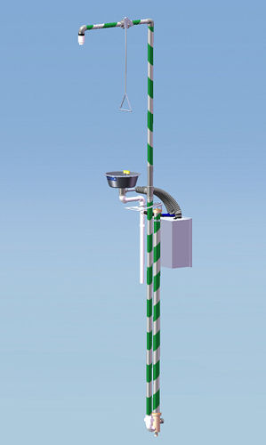 Floor-standing safety shower - MB 310/30 + series - Matcon B.V. - plastic / with eyewash and face wash station / with heater