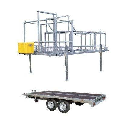 Container trailer - R200 ROLLER - TUBESCA - for industrial materials / 2-axle / compact