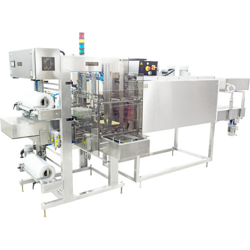 Automatic shrink wrapping machine - SLC - Autopack Co., Ltd. - for plastic bottles / with sealing bar / for heat-shrink films