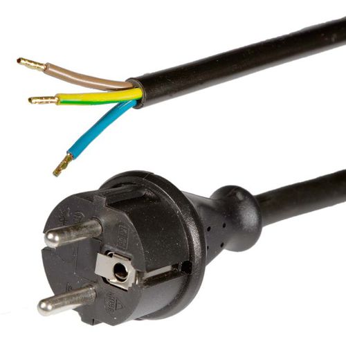 Power cord with plug - 2511, 2521, 2531, 2541 Series - Müller Plastik GmbH