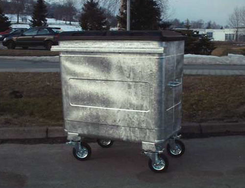 Galvanised steel waste container - MGBS series - Engels Manutention et Environnement - industrial waste / 4-wheel
