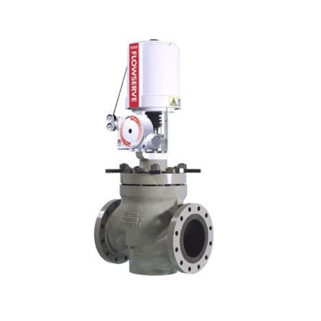 Globe valve - Mark 100 - FLOWSERVE - electrically-operated / for control / shut-off