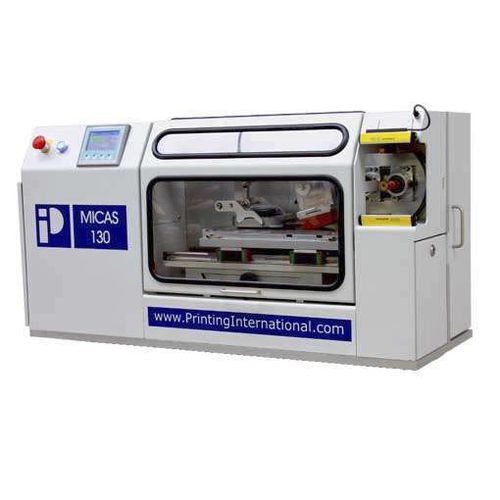 Cylindrical product pad printing machine - MICAS R - PRINTING INTERNATIONAL - with closed ink cup / rotary / flexible