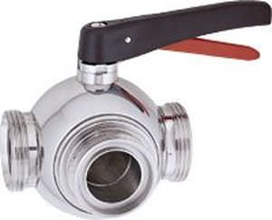 Ball valve - Kieselmann GmbH - manual / for liquid food products and beverages / 3-way