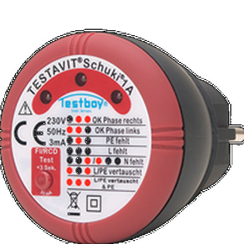 Electrical safety tester - TESTAVIT SCHUKI 1A - Testboy - for plug sockets / portable
