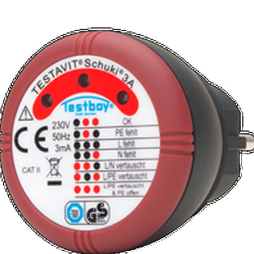 Electric tester - TESTAVIT SCHUKI 3A - Testboy - for plug sockets / portable