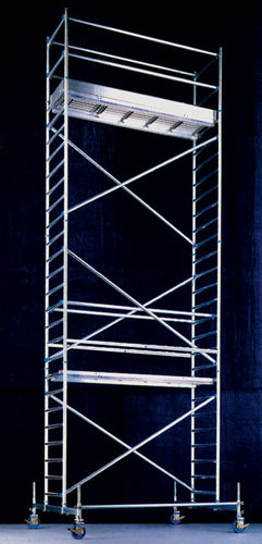 Mobile scaffolding tower - 0.60 x 2.90 m | BA 08 series - Mauderer Alutechnik - facade / modular
