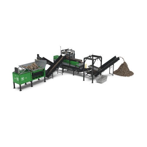 Process screening unit - Komptech - for wood / stationary / particle