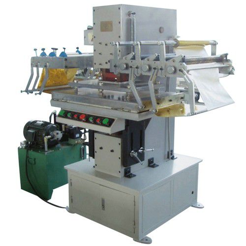 Electro-pneumatic hot foil stamping machine - H-TC-60T - LC Printing Machine Factory Limited - for large print areas / with automatic feeder / for leather
