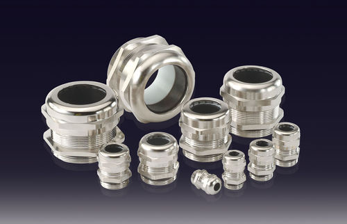 Nickel-plated brass cable gland - MPG-L series - BOXCO Inc. - threaded / straight / hexagonal