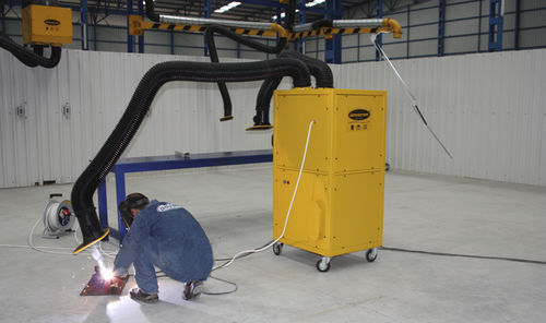 Mobile fume extractor - UNVEREN Co.Inc. - welding / electrostatic filter / with extraction arm