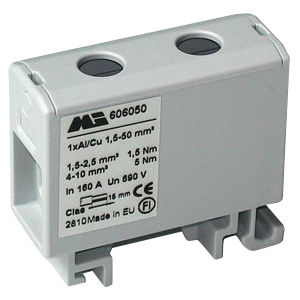 DIN rail-mounted terminal block - 606050 series - Morsettitalia - screw connection / plastic / feed-through
