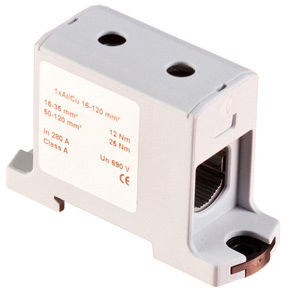 DIN rail-mounted terminal block - 606120 series - Morsettitalia - screw connection / gray / feed-through