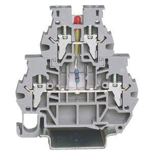 DIN rail-mounted terminal block - 5374201 - Morsettitalia - screw connection / gray / with LED