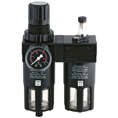 Compressed air filter-regulator-lubricator - 2056 series - OMEGA AIR d.o.o. Ljubljana - for industrial applications / threaded