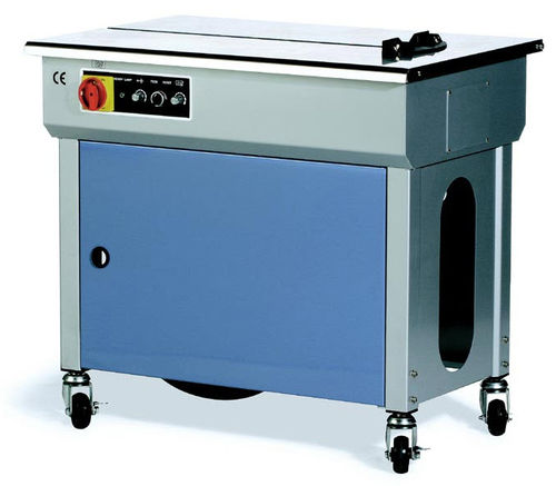 Semi-automatic strapping machine - 24 p/min, 850 x 560 x 780-950 mm | HU-545 - Humboldt Verpackungstechnik GmbH - horizontal
