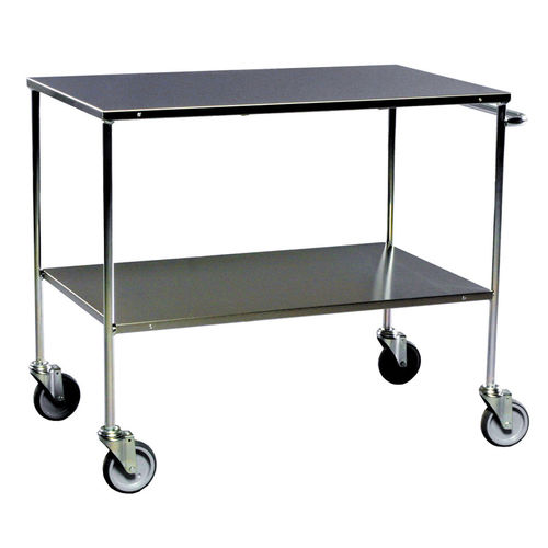Service cart - AKM271B - Arcawa GmbH - stainless steel / 2 levels / with swivel casters