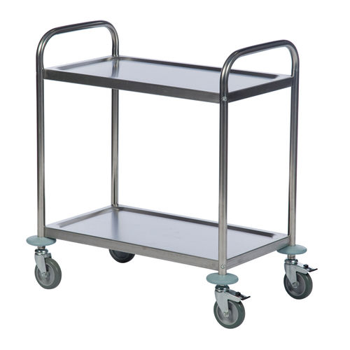 Transport cart - AKM 60350 - Arcawa GmbH - stainless steel / 2 levels / with swivel casters
