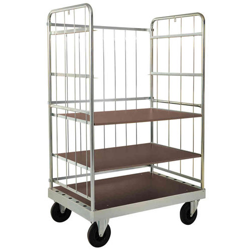 Transport cart - AKM 140-2B - Arcawa GmbH - galvanised steel / shelf / platform