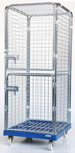 Multipurpose roll container - SRCP 0708-2T - Arcawa GmbH - wire mesh / 4-panel / lockable
