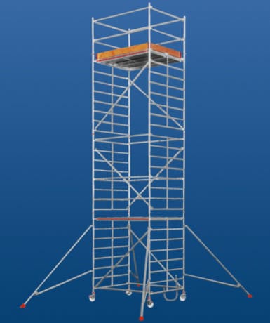 Mobile scaffolding tower - 6473 series - European Special Ladders, S.A. (ESLA) - facade / modular / with stairway