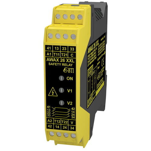 Emergency stop safety relay - AWAX26XXL - COMITRONIC - BTI - for safety switch / 3 NO / 1 NC