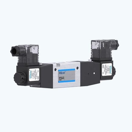 Spool pneumatic directional control valve - DCS series - UFLOW AUTOMATION - pneumatically-operated / 5/3-way / compact