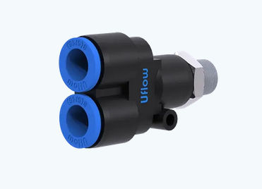 Pneumatic fitting - VO-40 series - UFLOW AUTOMATION - threaded / Y / plastic