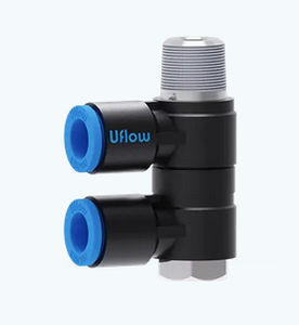Pneumatic fitting - VO - UFLOW AUTOMATION - threaded / elbow / plastic