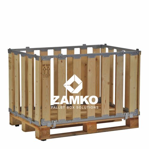 Wood pallet box - MPB.e70 - ZAMKO - storage / transport / foldable