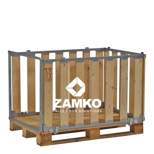 Wood pallet box - MPB.e70.W - ZAMKO - storage / transport / foldable