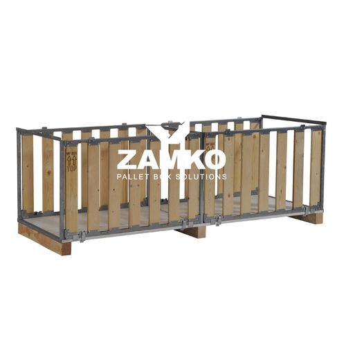 Wood pallet box - MPB.g80.W2 - ZAMKO - storage / transport / foldable