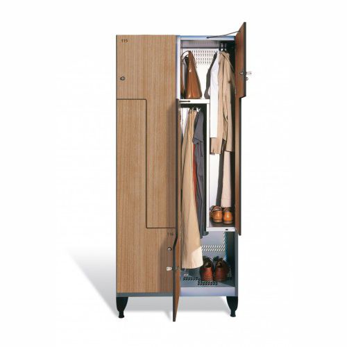 Locker with Z-shaped door - CAMBIO - GEKIPS - stainless steel