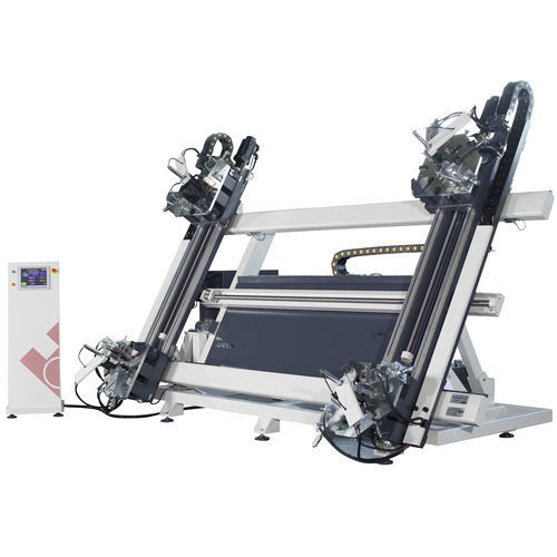 Aluminum profile corner crimping machine - APEX IV - OZMACHINE - automatic / hydraulic / with 4 heads