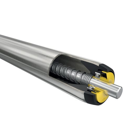 Slip-on conveyor roller - 1700 series - Interroll - belt-driven / PVC / aluminum